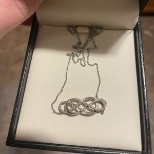 Double Infinity White Gold Necklace